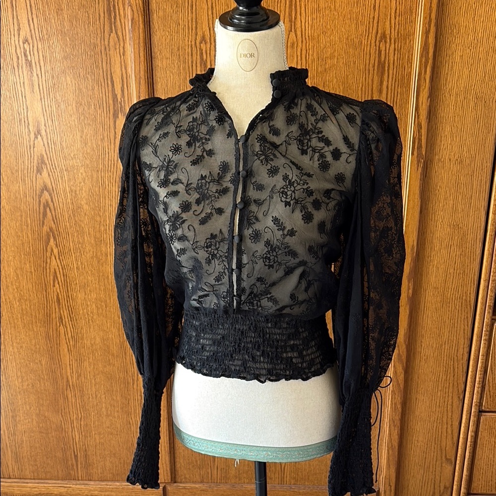Elegant Black Lace Top